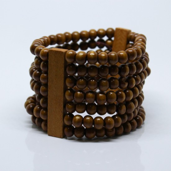 Bracelete bem Largo com bolinhas - cor: Marrom 